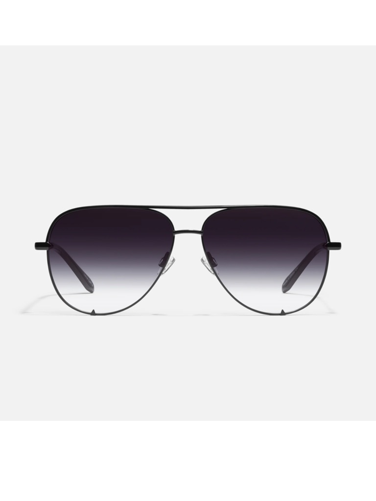 Quay Australia Black Aviator Sunglasses With Gradient Lenses